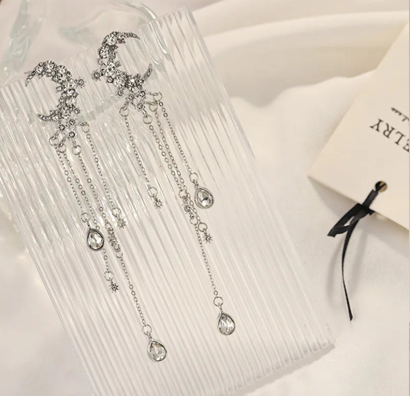 Midnight moon earrings