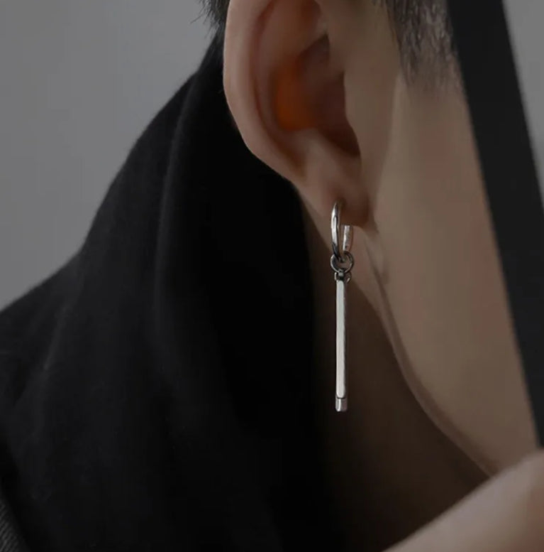 Stainless steel men’s earring (single)