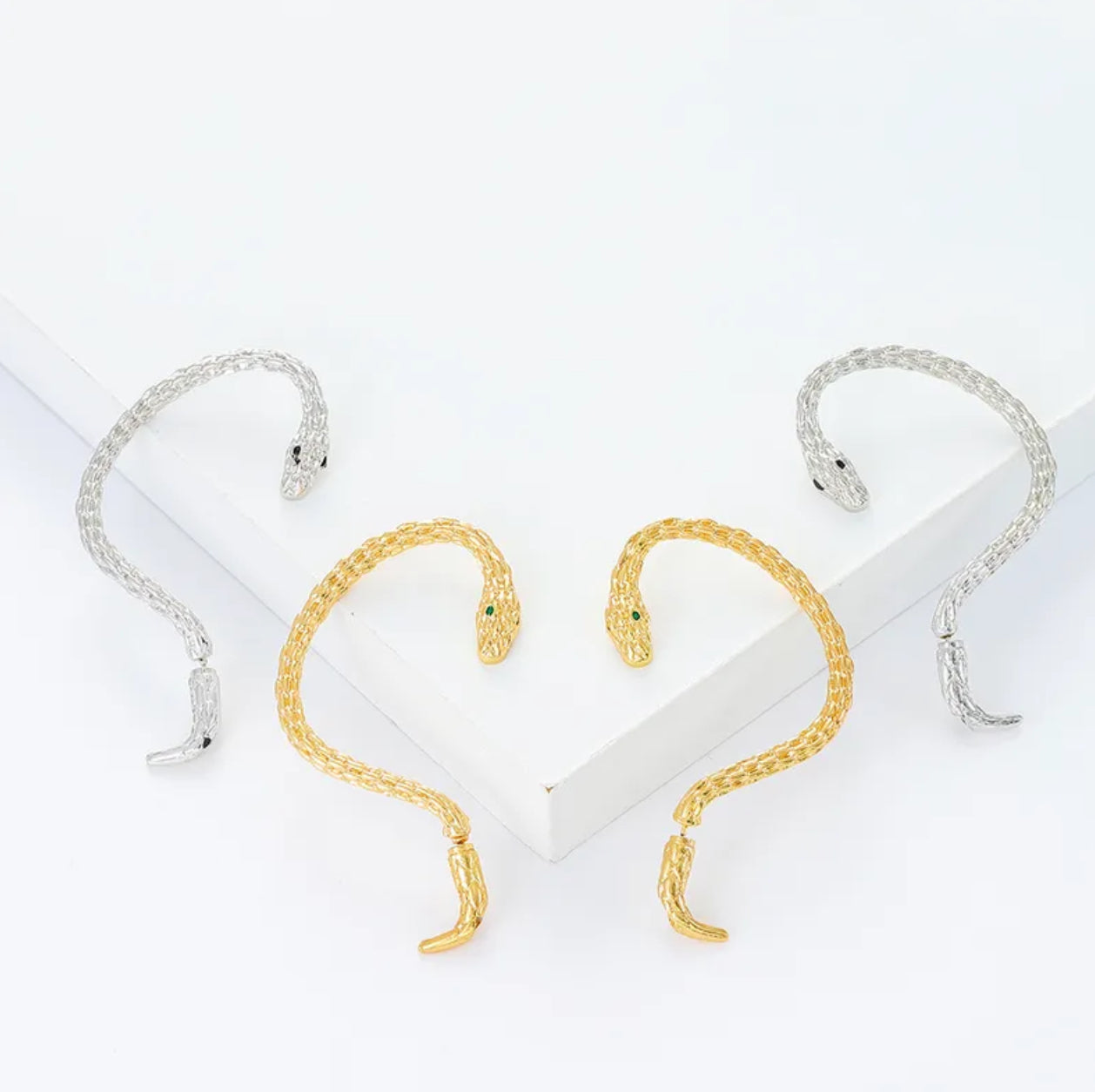 Wrapped snake ear-cuff single piece