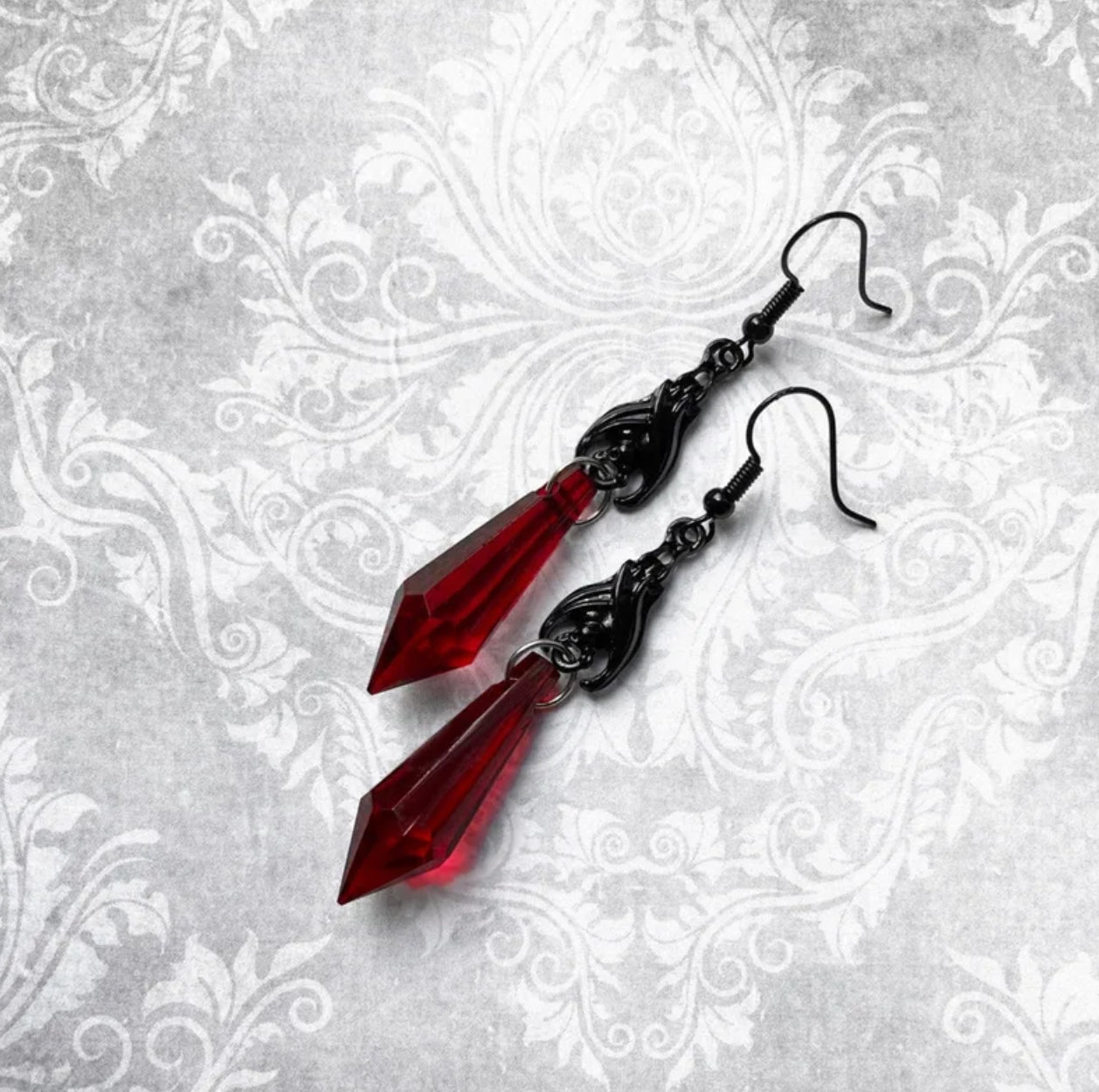 Gothic drop crystal earrings