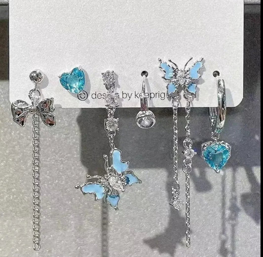 Butterfly chain earrings